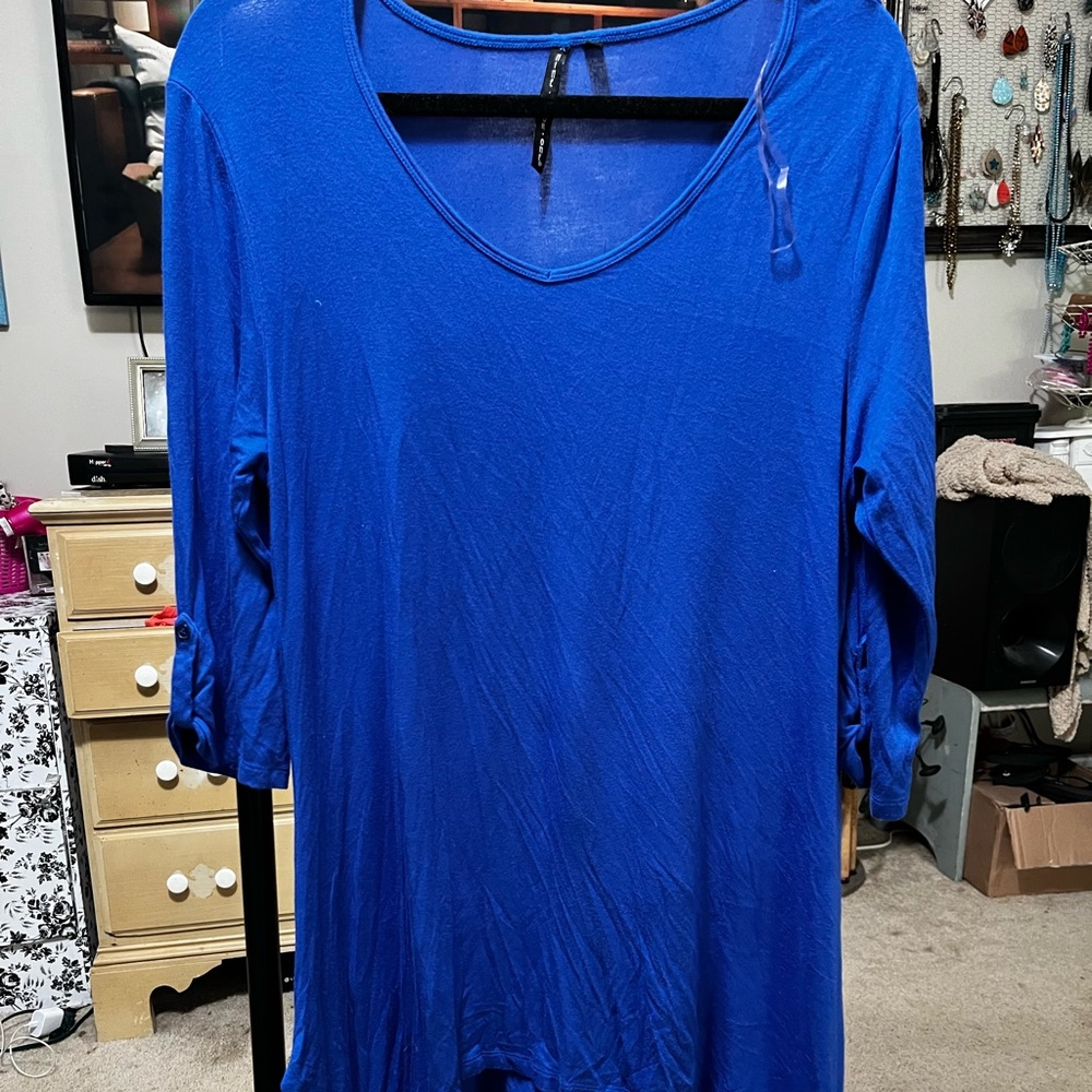 3/4 sleeve pretty blue dress